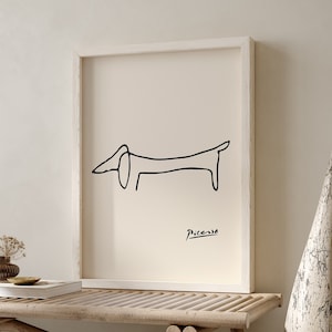 Picasso Dog Line Art Print, Picasso Animal Wall Art, Picasso Line Drawing, Picasso Dog Sketch, Minimalist Dog Sketch, Picasso Digital Art