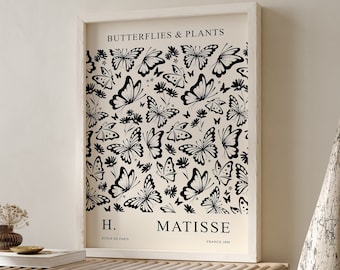 Art mural marché aux fleurs, art mural botanique, art floral imprimable, fleur de Matisse, impression d'art Matisse, art mural fleuriste, impression d'art moderne