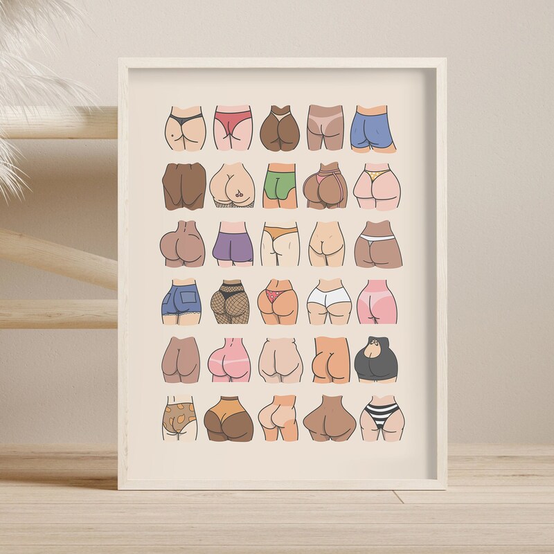 Funny Poster With Butts Etsy