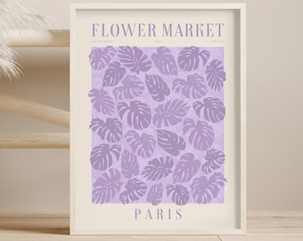 Flower Market, Aesthetic Poster, Paris Flower Market, Flower Market Poster, Gallery Wall Print, Floral Poster Download, Digital Print