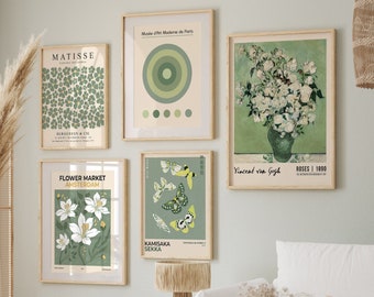 Sage Green Wall Art, Gallery Wall Set, Matisse Art Print, Floral Gallery Wall, Living Room Wall Art, Printable Wall Art, Digital Wall Prints
