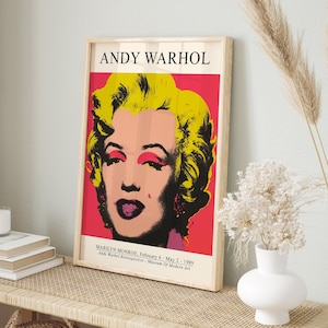 Andy Warhol, Marilyn Monroe Prints, Andy Warhol Exhibition Poster, Warhol Print, Modern Pop Art, Living Room, Famous Print, High Quality