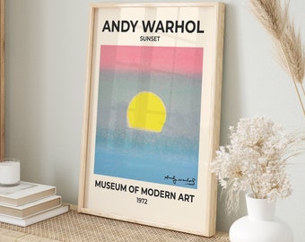 Andy Warhol Print, Andy Warhol Poster, Exhibition Poster, Warhol Sunset Print, Vintage Art Poster, Pop Art Poster, Digital Art Print