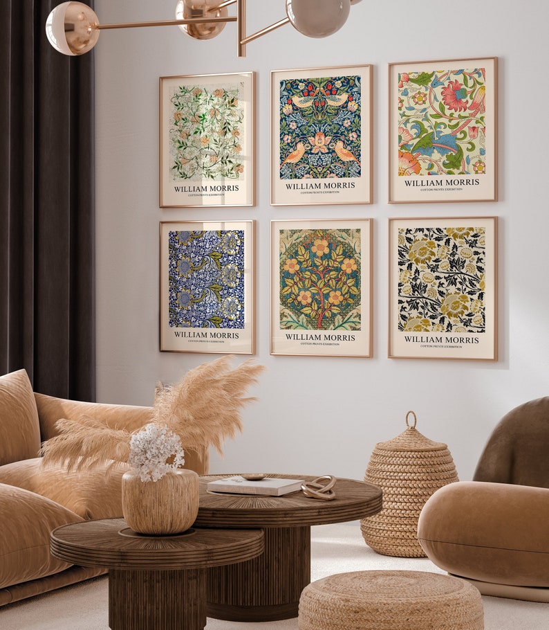 Set of 6 William Morris Print, Exhibition Print Set, Botanical Wall Art ...