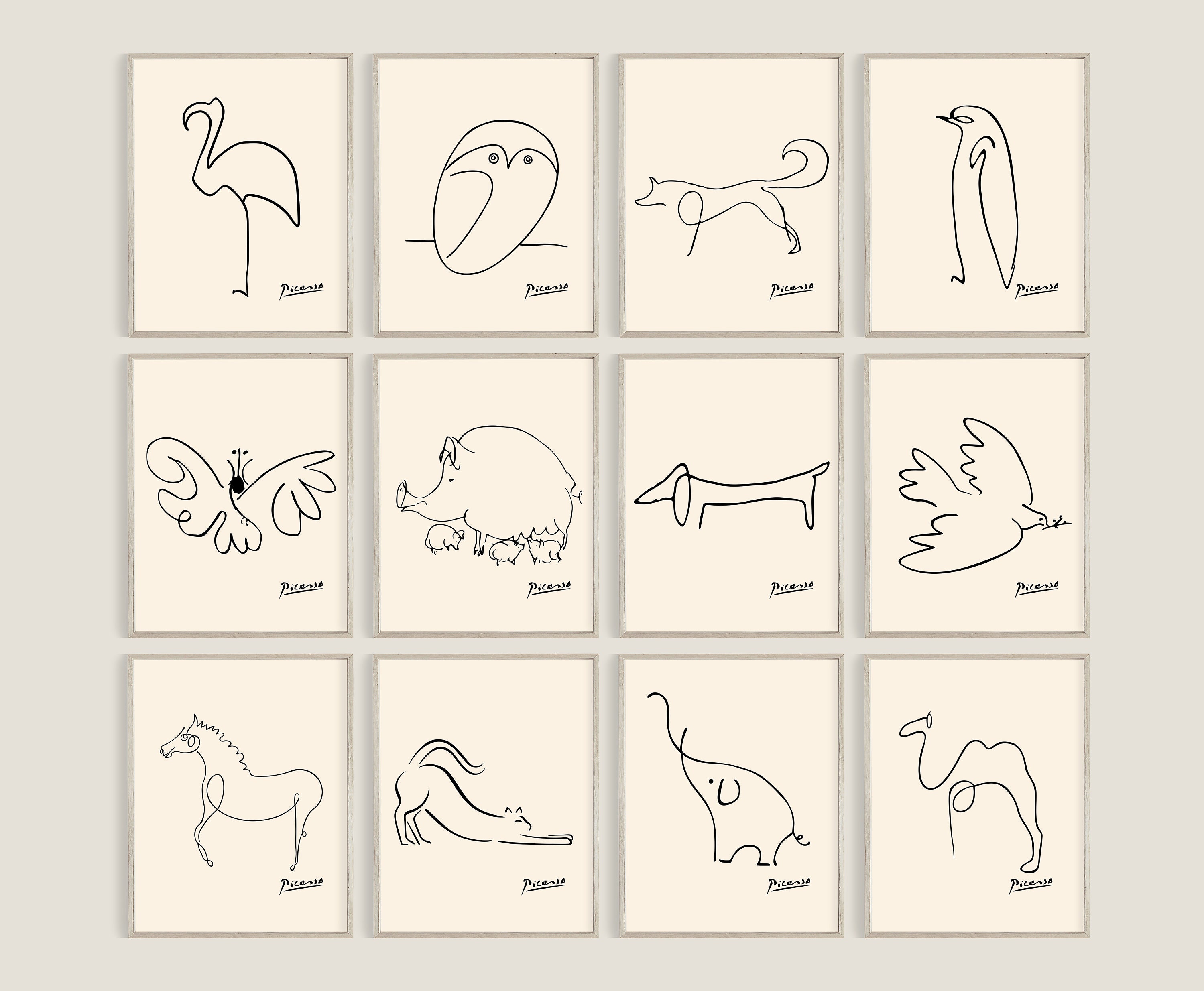 Animal Line Art - Etsy Animal Line Art - Etsy