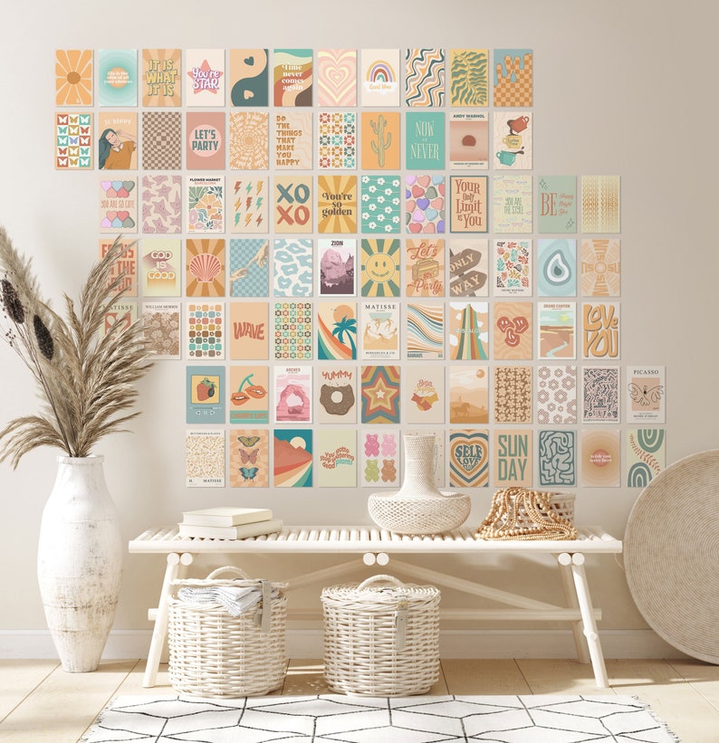 80 PCS Retro Vintage Wall Collage Kit Retro Wall Art Vintage - Etsy