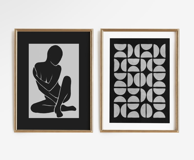 Modern Gallery Wall Set Of 12 Printable Wall Art Black And White abstract-art-prints-mid-century-modern-gallery-wall-art-set-of-5