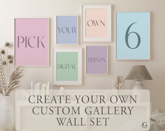 Custom Gallery Wall Set of 6 Prints, Pick Your Own 6 Prints, Custom Artwork, Printable Wall Art, Minimalist Wall Art, Dİgital Print Set