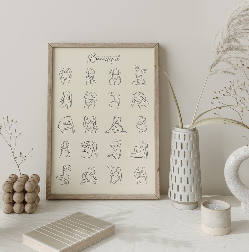 Body Positivity Print, Beautiful Bodies Print, Funny Bathroom Signs ...