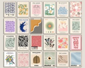 Exhibition Poster Mega Bundle, Set of 24 Prints, Matisse Print Set, Flower Market Poster Set,  Wall Art Prints, Art Prints Download