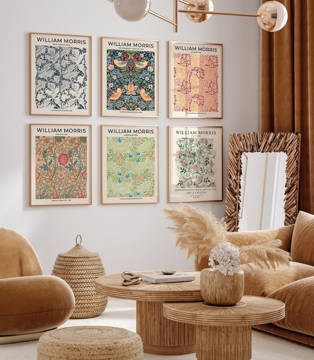 Set of 6 William Morris Prints, Gallery Wall Set, Art Nouveau Print ...
