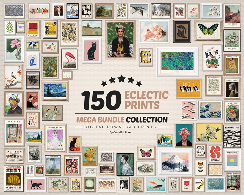 150 kitchen art prints: mega bundle, trendy gallery... 150 Eclectic Mega Bundle Gallery Wall Set, Printable Eclectic Wall Art ...
