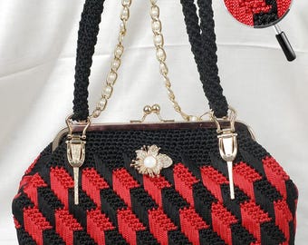 Handmade Macrame Clutch | Boho Macrame Shoulder Bag | Gift for Her | Macrame Purse | Makeup Bag for Women | with Button Lock and Chain