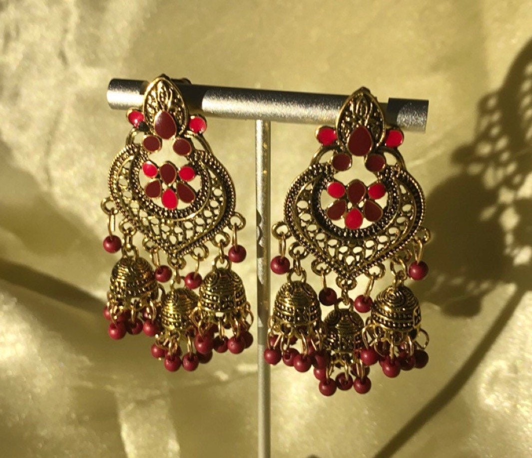 Discover more than 138 burgundy color earrings super hot