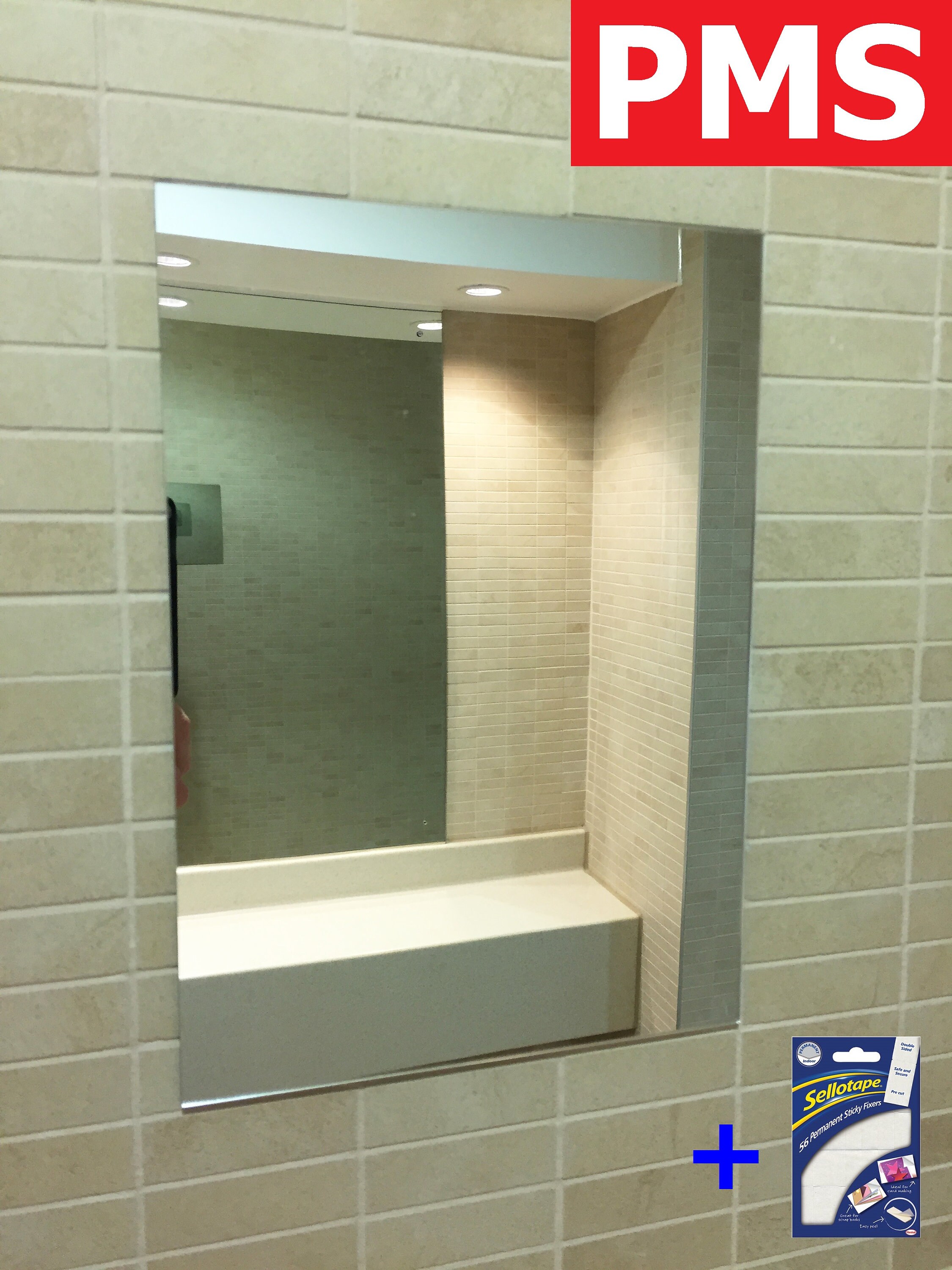 Square Plastic Mirror Wall Tile, Antishatter Safety Acrylic Mirror