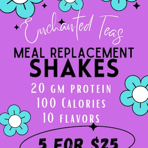 Enchanted Teas Protein Meal Replacement Shakes - 20g Protein, Zero Sugar - 5 or 10 Pack