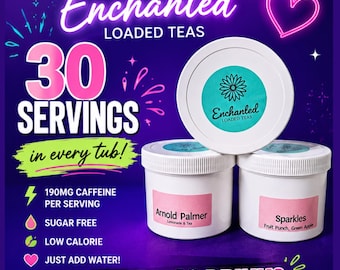 Loaded Tea Powder Mix | Sugar-Free Caffeinated Energy Drink, 30 Servings
