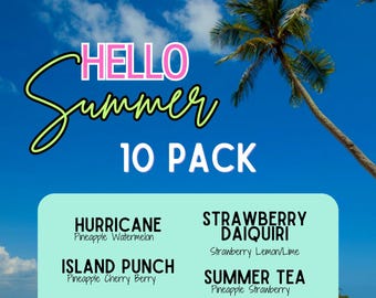 Hello Summer 10 pack 220mg Caffeine gift pack Sugar free Full of Vitamins and Electrolytes Caffeine Loaded