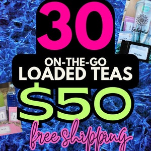 30 Loaded Tea Kit TRAVEL SIZE On The Go Compact High Caffeine Instant Tea Powder Packs for Gym Work Energy Boost Drink 30 for 50 dollars