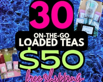 30 Loaded Tea Kit TRAVEL SIZE On The Go Compact High Caffeine Instant Tea Powder Packs for Gym Work Energy Boost Drink 30 for 50 dollars