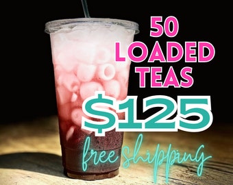 50 Loaded Drinks 220mg Caffeine Sugar Free Energy Drink Focus Concentration Enhancement Antioxidant Tea FREE Shipping
