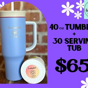 30 Enchanted Loaded Drinks in one tub Sugar Free Fully Caffeinated Top Selling Drinks Tub + 40 oz Tumbler