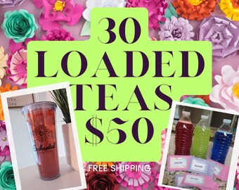 Best Selling Loaded Teas 30 *Water Bottle* pack 50 Dollars FREE SHIPPING High energy Sugar Free