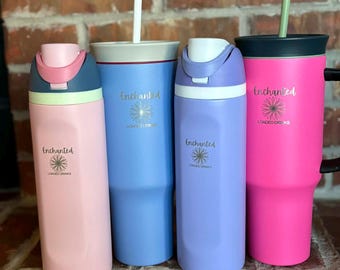 Engraved Insulated Tumbler, Enchanted Logo, Owala, Stanley, Yeti