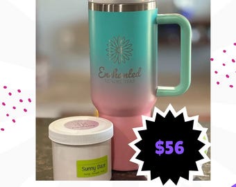 Free 40 ounce Tumbler with Tub of 30 individual loaded drinks BEST selling drink mix sugar free energy packed in 60 delicious flavors