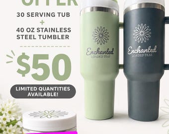 Loaded Sugar-Free Drink Mix Tub with Tumbler – 30 Servings, Zero Calorie, Your Flavor Choice