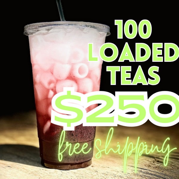 Loaded Tea Kit BULK PACK OF 100 Flavored Sugar Free High Energy and Caffeine Loaded Tea Performance Pre-Workout Morning Drink