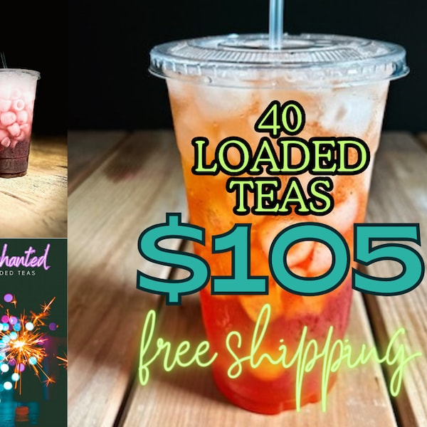 Loaded Tea Kit PACK OF 40 Zero Sugar Flavored Ice Tea with High Caffeine for Energy Boost Hydration Nutrition Antioxidant Drink