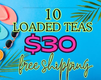 10-pack of 32 oz sugar-free tropical and energizing loaded teas with free shipping Best selling Delicious New Year Resolution approved!