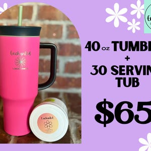 Mezcla de té cargada encantada – 30 porciones sin azúcar Tub+40 oz Tumber