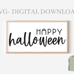 Happy Halloween SVG, Herfst Teken Svg, Houten Teken Svg, Png, Herfst Gesneden bestand, Cricut, Silhouet, Halloween Decor Svg, Kussen Svg, Leuke Herfst Svg
