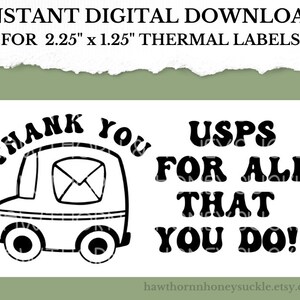 PNG Sticker Downloaden, Dank u USPS Sticker, Small Business Sticker, 2.25 "x 1.25", Digitale Download, Thermal Printer Label Download, Rollo