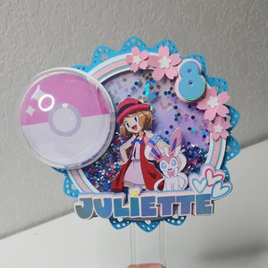 Sylveon inspired shaker cake topper