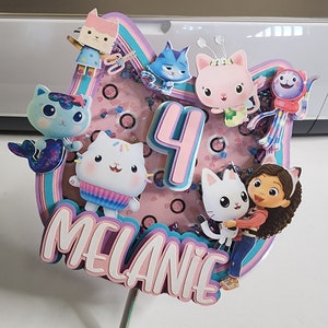 Gabby dollhouse inspired shaker cake topper