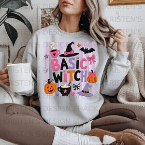 Basic Witch PNG: Pink Retro Halloween Witch Hat Sublimation Design, Digital Download