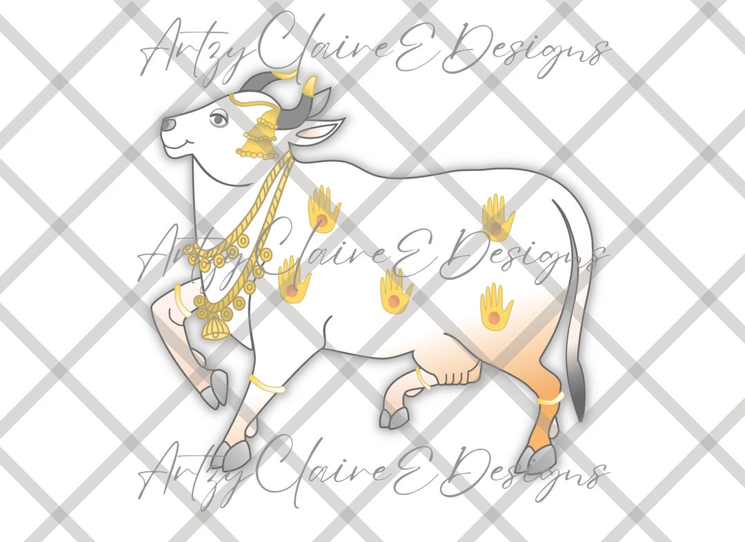 Pichwai Cow – Digital Download DIY Art for Hindu Festivals, Pongal ...