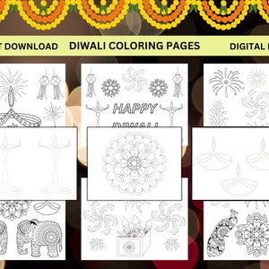 Diwali Activity/Coloring Pages, Diwali party activity for kids, Diwali printables, Coloring Pages.