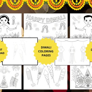 Diwali Activity/Coloring Pages for kids, Diwali party activity for kids, Diwali printables, Coloring Pages/book.