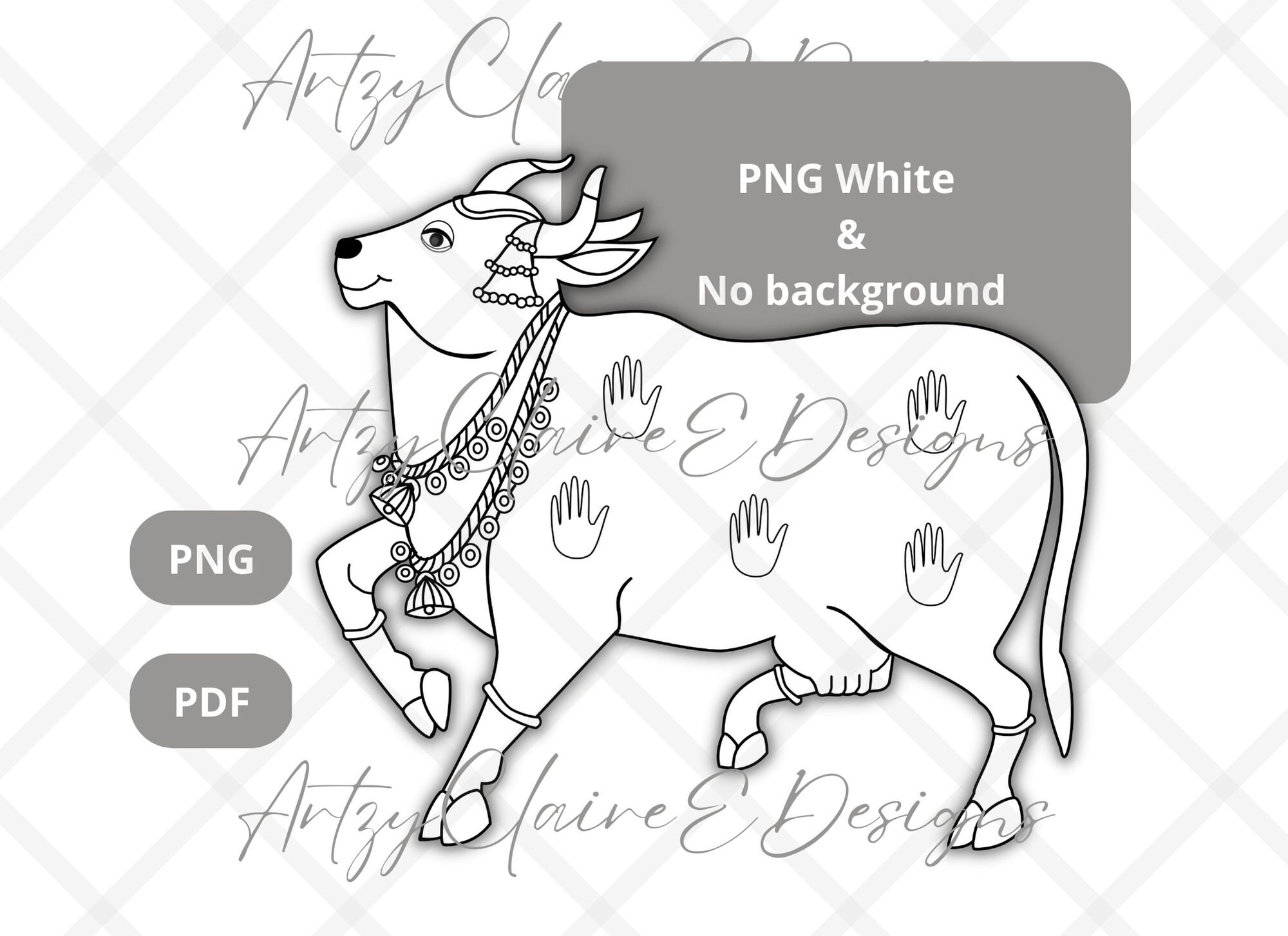 Pichwai Cow Digital Download DIY Art for Hindu Festivals, Pongal ...