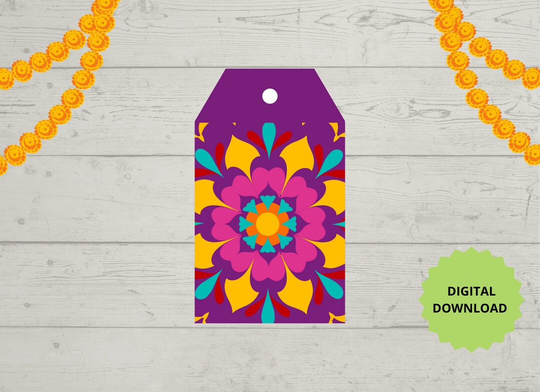 Printable Mandala Gift Tag Gift Box Tag Rangoli Gift You Etsy