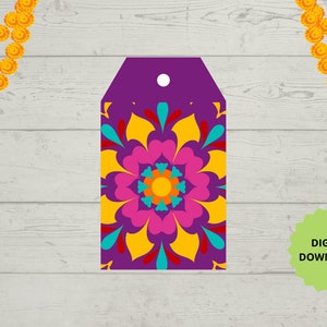 Printable Mandala Gift Tag, Gift Box tag, Rangoli Gift You Tags, Mandala Thank You Tags, DIY Favor Tag, Instant Download
