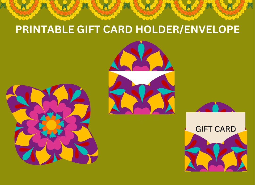 Gift Card Holder/envelope Printable, for Diwali Housewarming