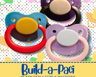 Build-A-Paci Adult Pacifier Gen 1 Size 6, Little Space Binky Accessory Gear