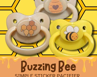 Buzzing Bee Adult Pacifier, Honey, Cottagecore Bug Little Space Gear