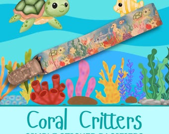 Coral Critters Little Space Clip, Pacifier Clip, Ocean little Space Gear