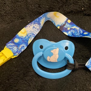 Starry Night Van Gogh Little Space Clip, Pacifier Clip, Little Space Gear